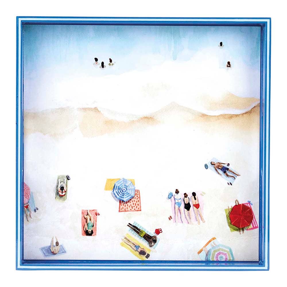 Beach Life  Square Lacquer Serving Tray