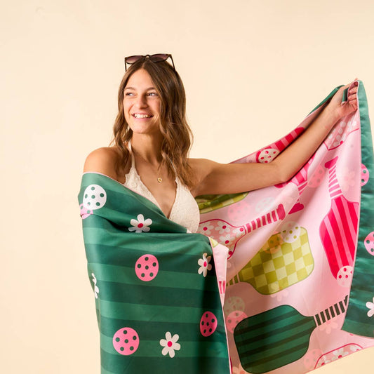 XL Quick-Dry Beach Towel-Pickleball Party