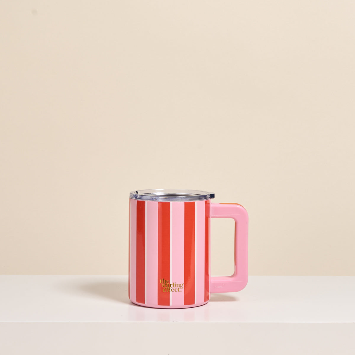 14 oz Insulated Mug-Sicily Stripes Pink