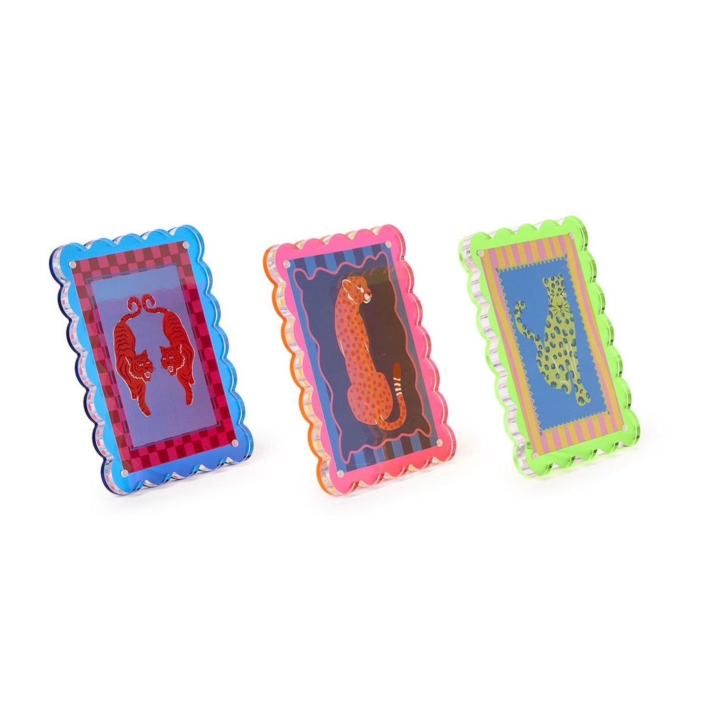 5x7 Scalloped Edge Acrylic Photo Frame- 3 Colors