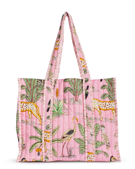 Liana Quilted Tote Pink/Multi