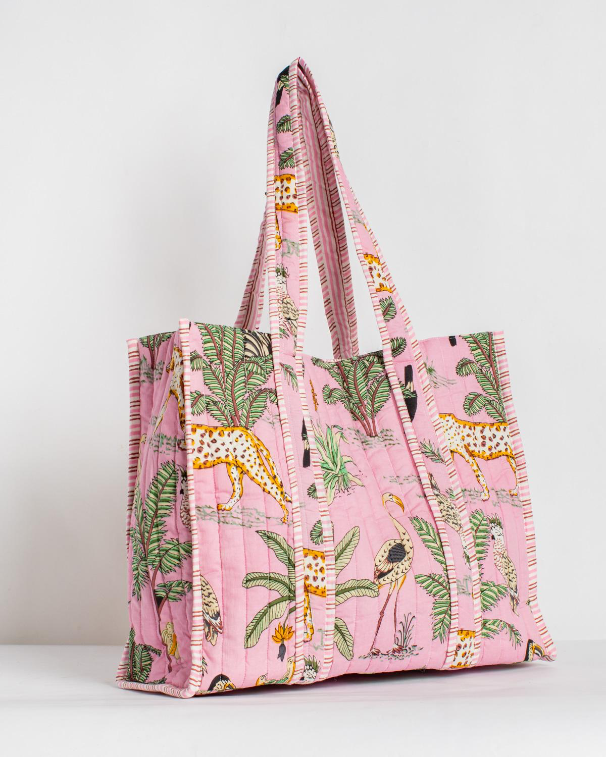Liana Quilted Tote Pink/Multi
