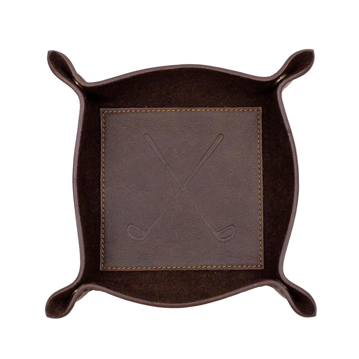 Golf Embossed Leather Valet Tray