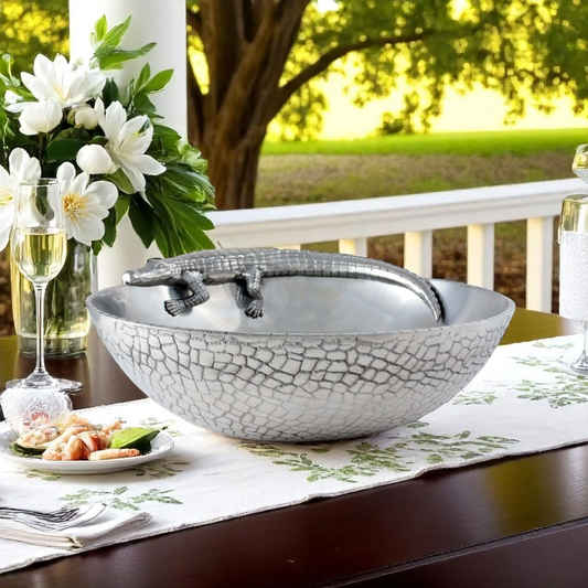 Alligator Figural 12 inch Bowl