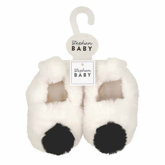 Slippers - Ivory /black 0-9 mos.