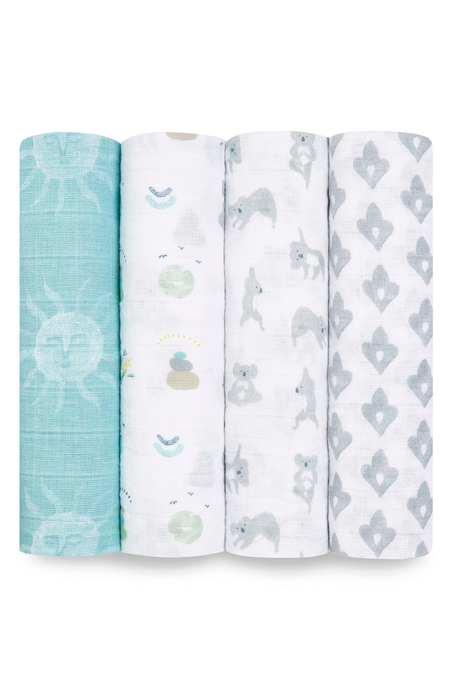 Aiden and Anais Large Swaddles 4 pack Now Zen Koala