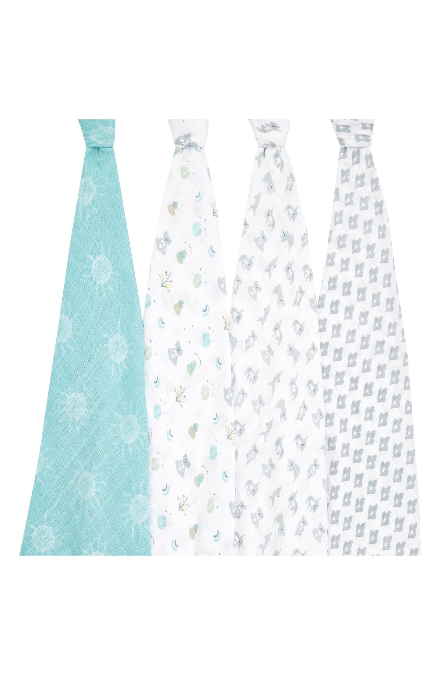 Aiden and Anais Large Swaddles 4 pack Now Zen Koala