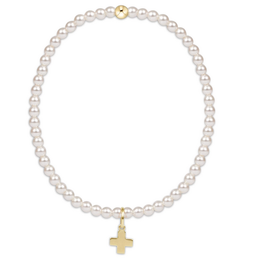 Classic Pearl 3mm Bracelet - Signature Cross