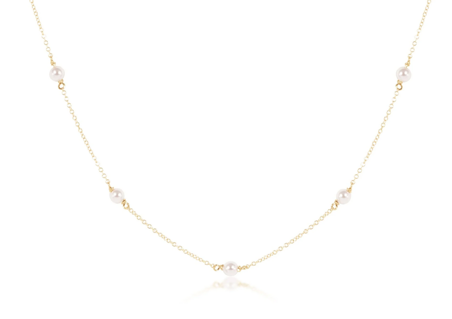 15" Choker Simplicity Chain Gold - Pearl 4mm