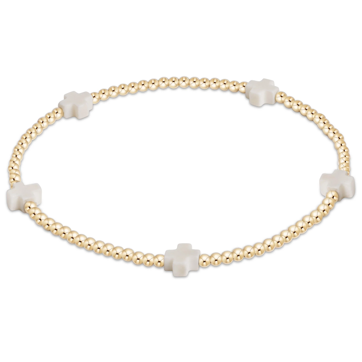 Signature Cross Small 2mm Gold Bracelet