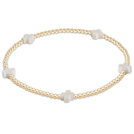 Signature Cross Small 2mm Gold Bracelet
