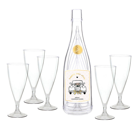 Acrylic Champagne Glasses - Happily Ever After