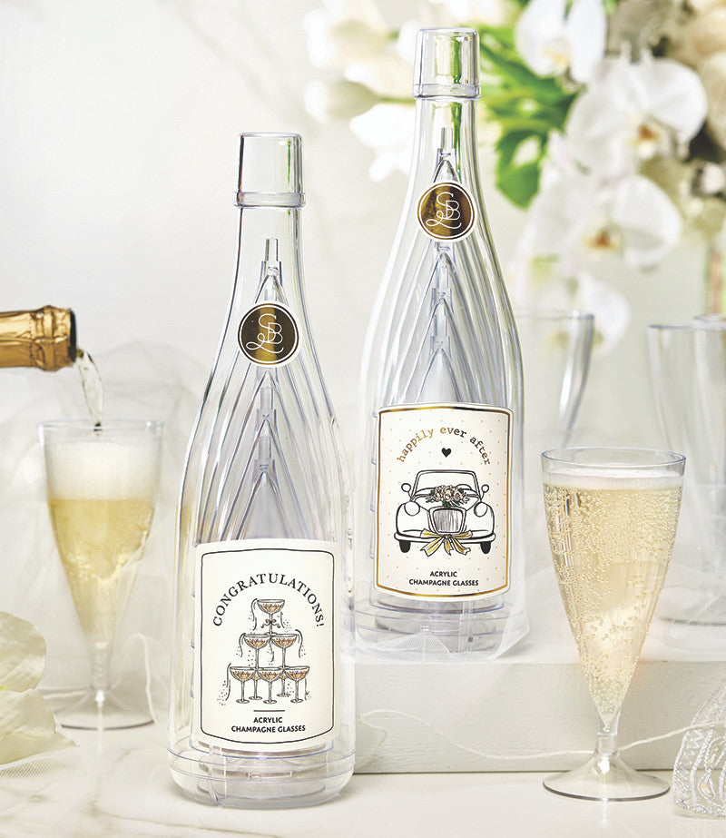 Acrylic Champagne Glasses - Happily Ever After