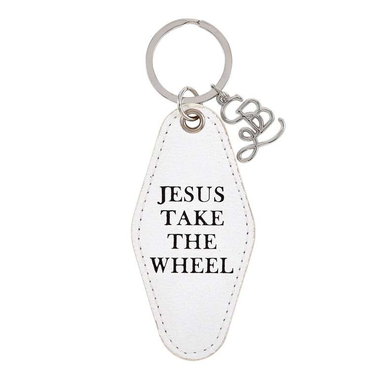 Jesus Take the Wheel Key Tag