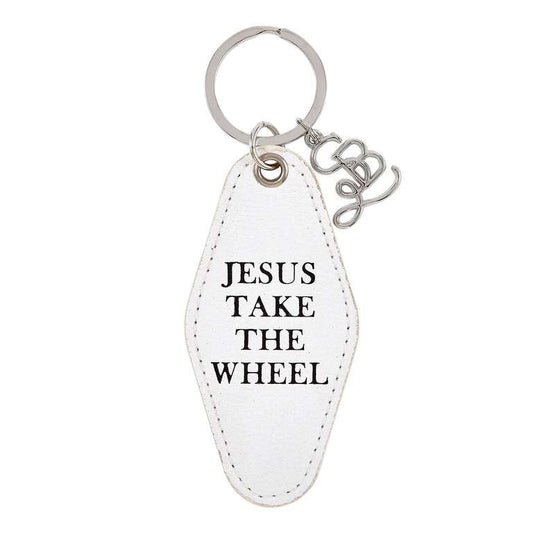 Jesus Take the Wheel Key Tag