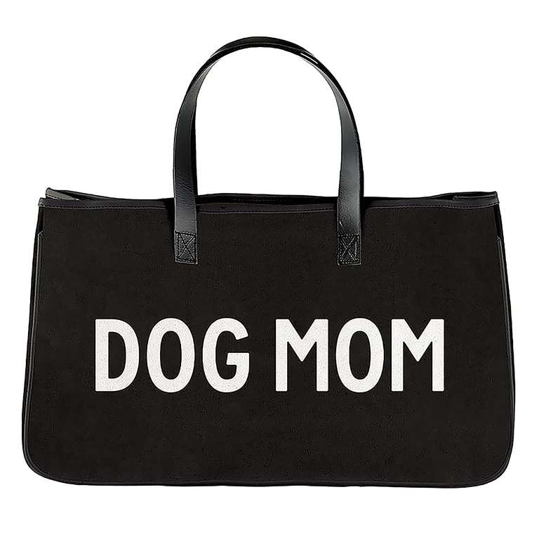 Black Canvas Tote-Dog Mom