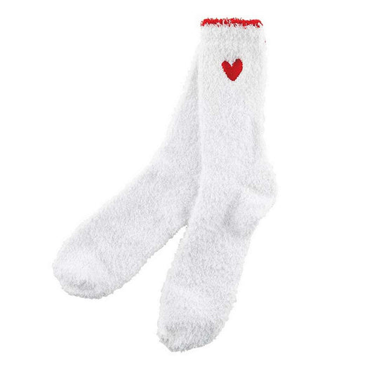Red & White Heart Cozy Socks Ornament