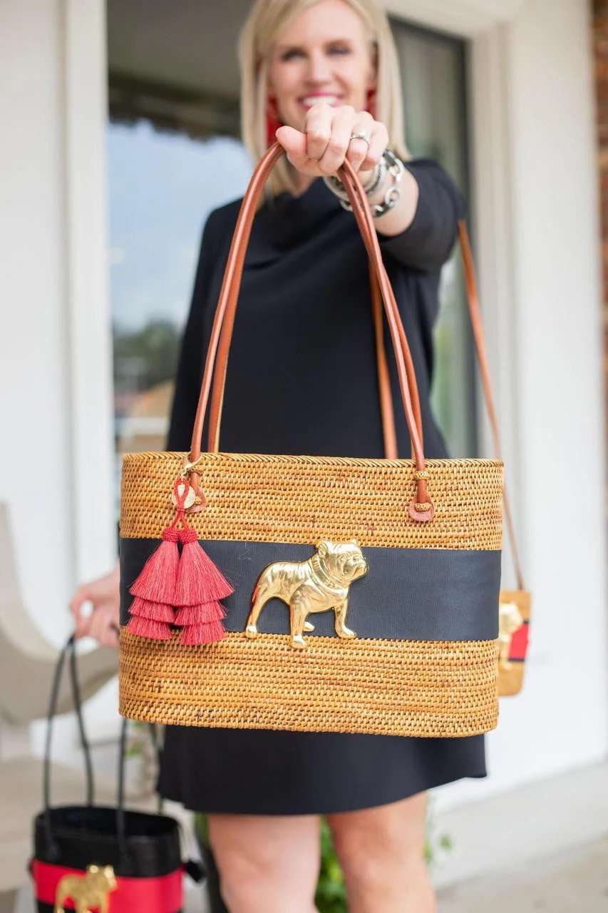 Large Charlotte with Bulldog - Navy
