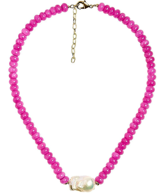 Jenny- Quartz Beaded Necklace with Freshwater Pearl