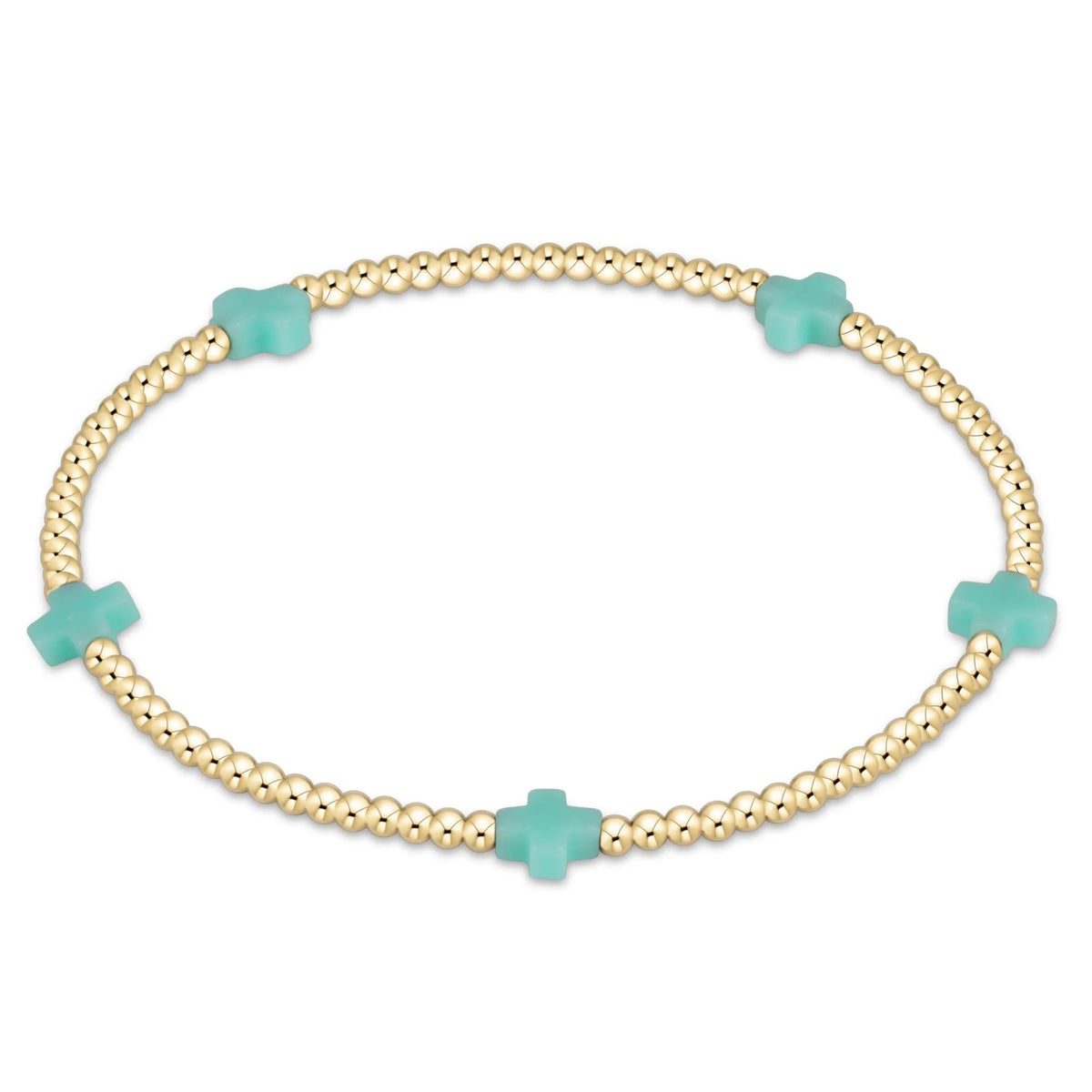 Signature Cross Small 2mm Gold Bracelet