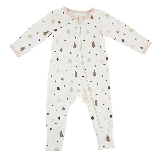 Stephan Baby Blush Trees Cozy Romper 6-12 mos.