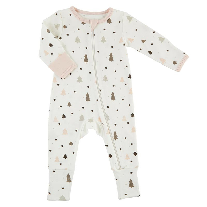 Stephan Baby Blush Trees Cozy Romper 6-12 mos.