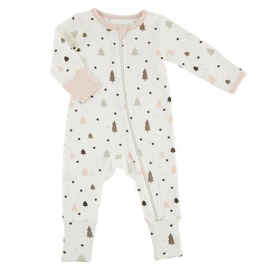 Stephan Baby Blush Trees Cozy Romper 6-12 mos.