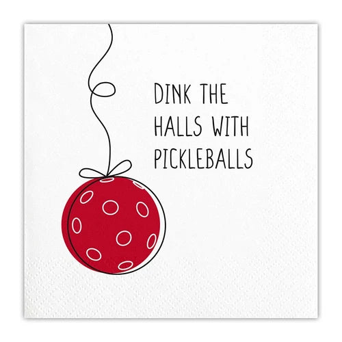 Dink the Halls Pickleball Cocktail Napkins
