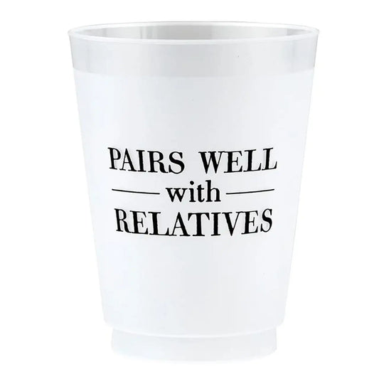 Pairs Well With Relatives Frost Cups - Set of 8