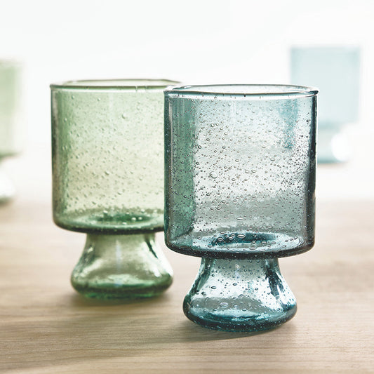Dark Blue Seeded Glass