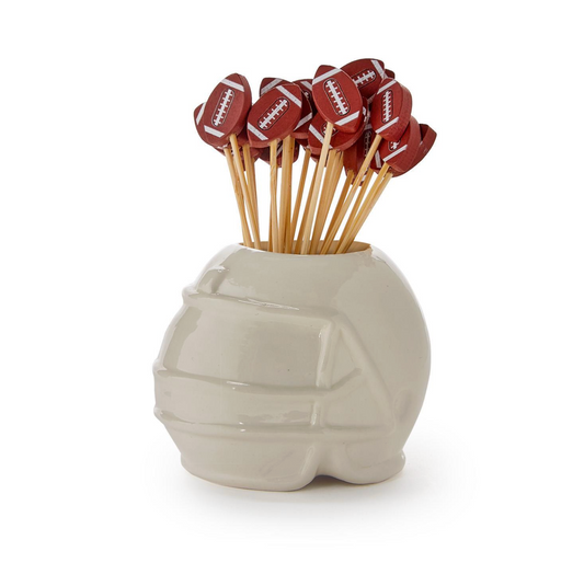 Football Helmet Pick Holder with 20 Football Picks