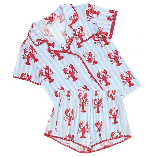 Whipstitch Short Sleeve Lobster PJ with Shorts