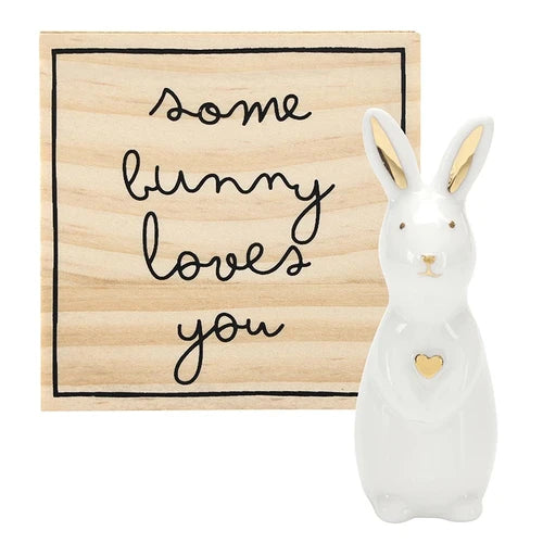 Ceramic Bunny Keepsake Figurine