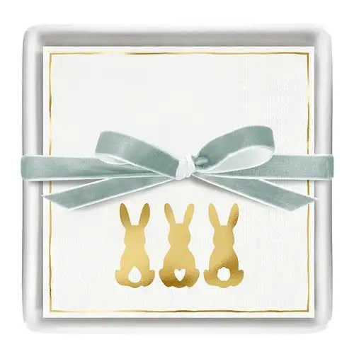 Bunny Ceramic Napkin Tray + Napkins