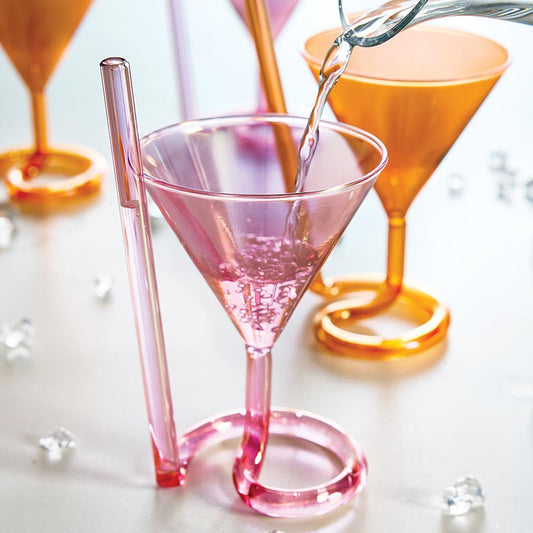 Glass With Straw - Pink