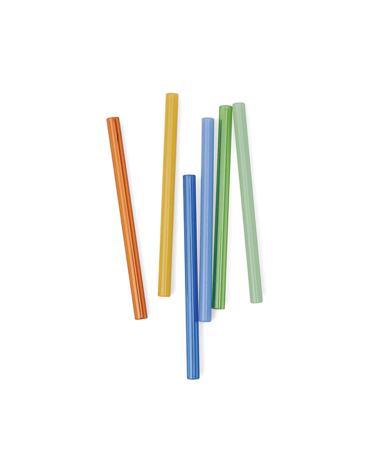 The Whistler Straw Set -Colored Glass, Set of 6