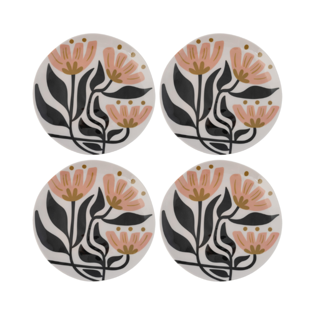 Melamine Salad Plates Floral Set of 4
