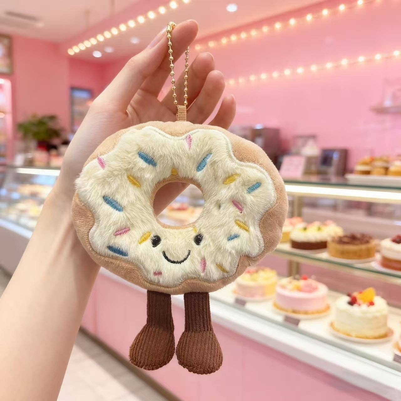 Cute Snack Plush Keychain - Donut & Biscuit Design