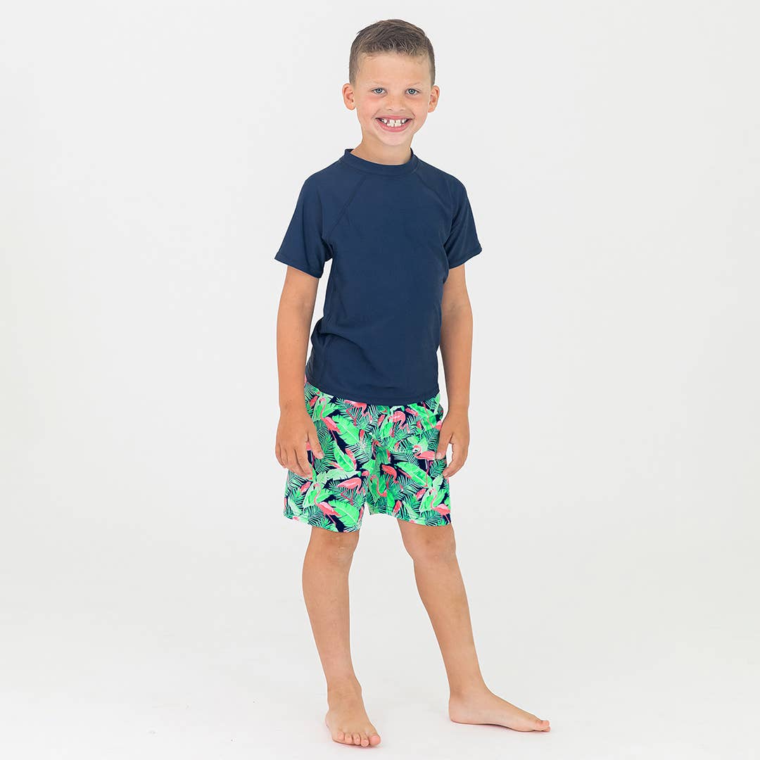 Boys Flamingo Frenzy Swim Trunks
