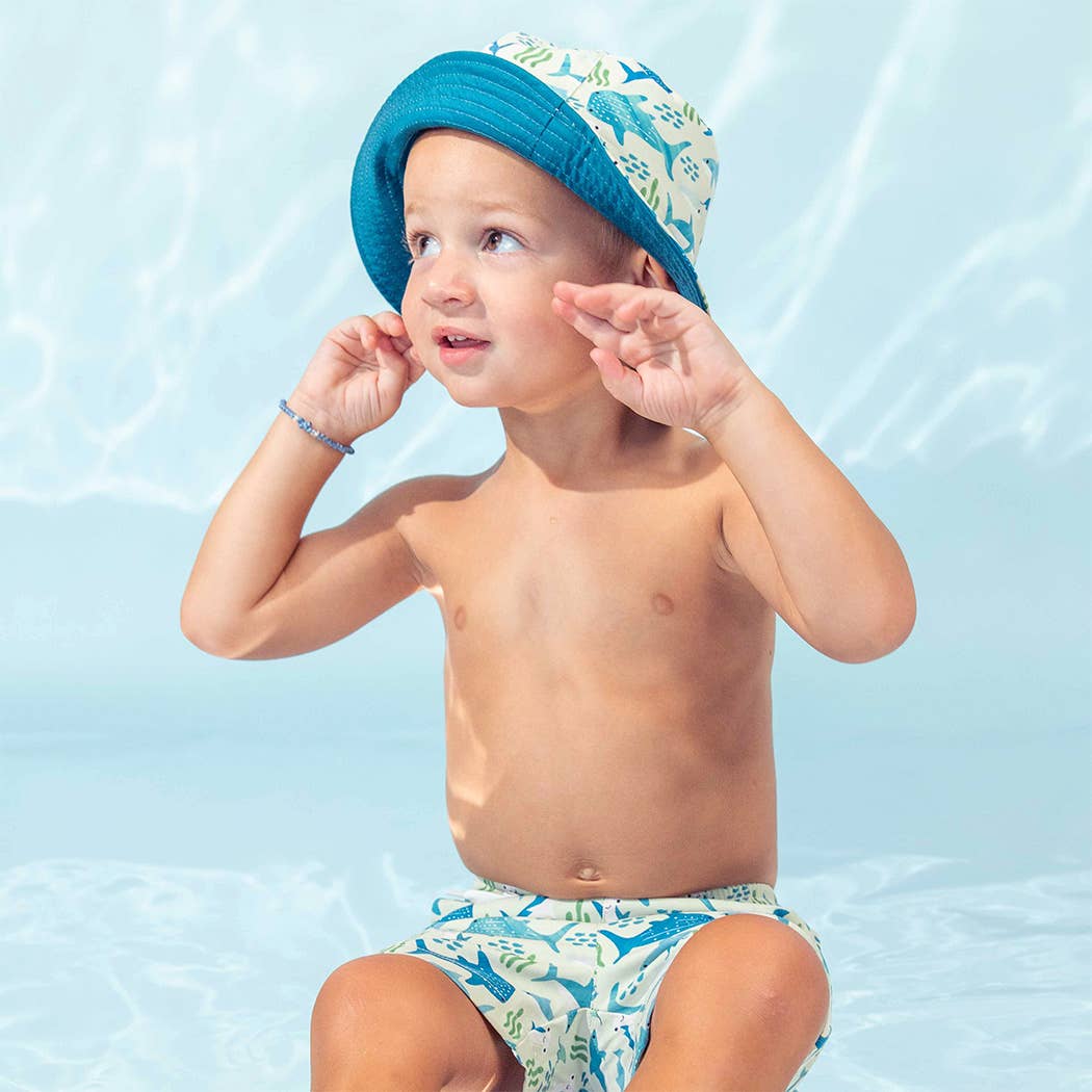 Shark Friends Ocean Blue Reversible Kids Bucket Hat