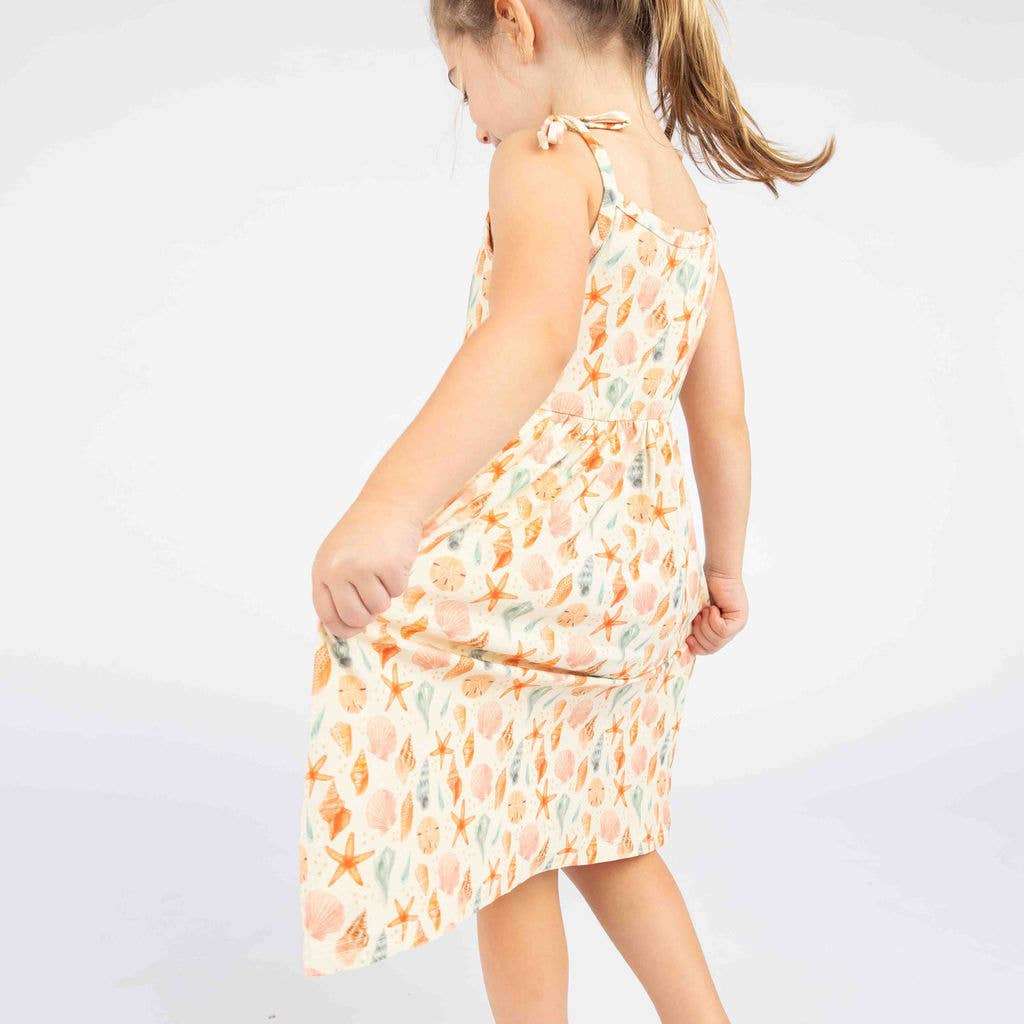 Sandy Seashells Beachy Kids Bamboo Sundress