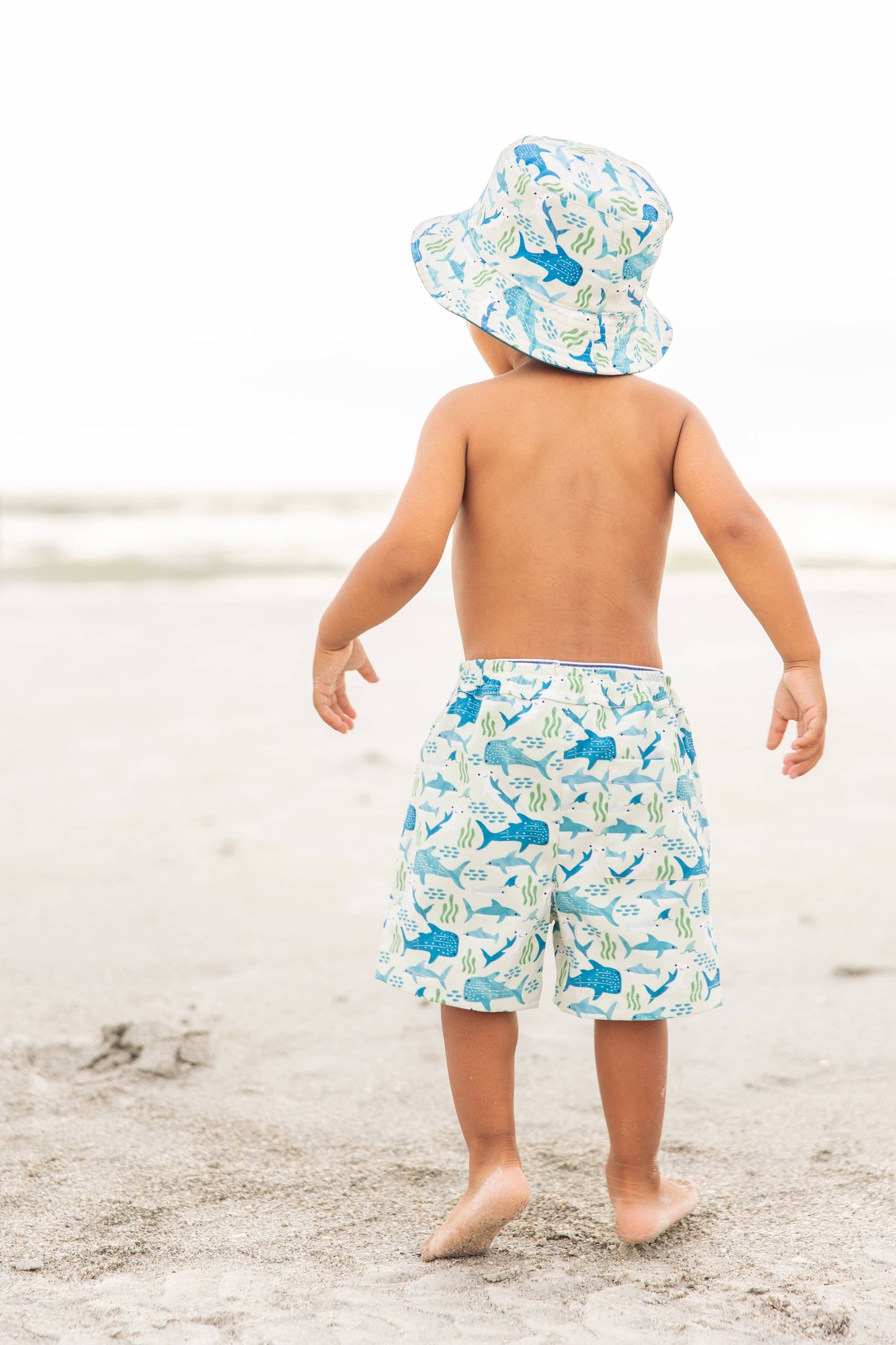 Shark Friends Ocean Animals Boys Swim Trunks Kids Swimsuit