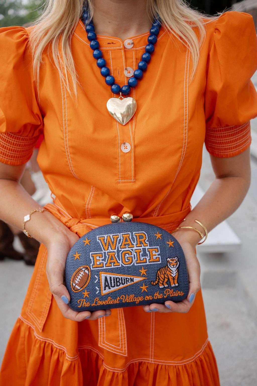 War Eagle- Embroidered Clutch