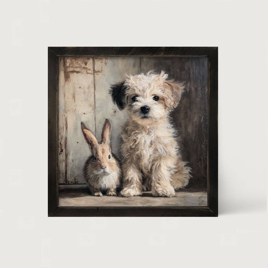 Dog Posing with Bunny