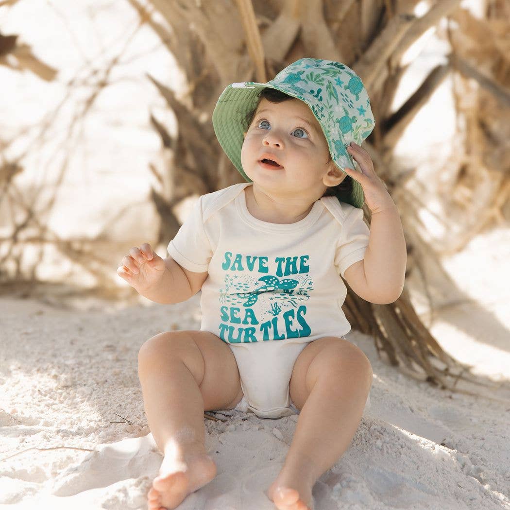 Save the Sea Turtles Ocean Conservation Cotton Baby Onesie