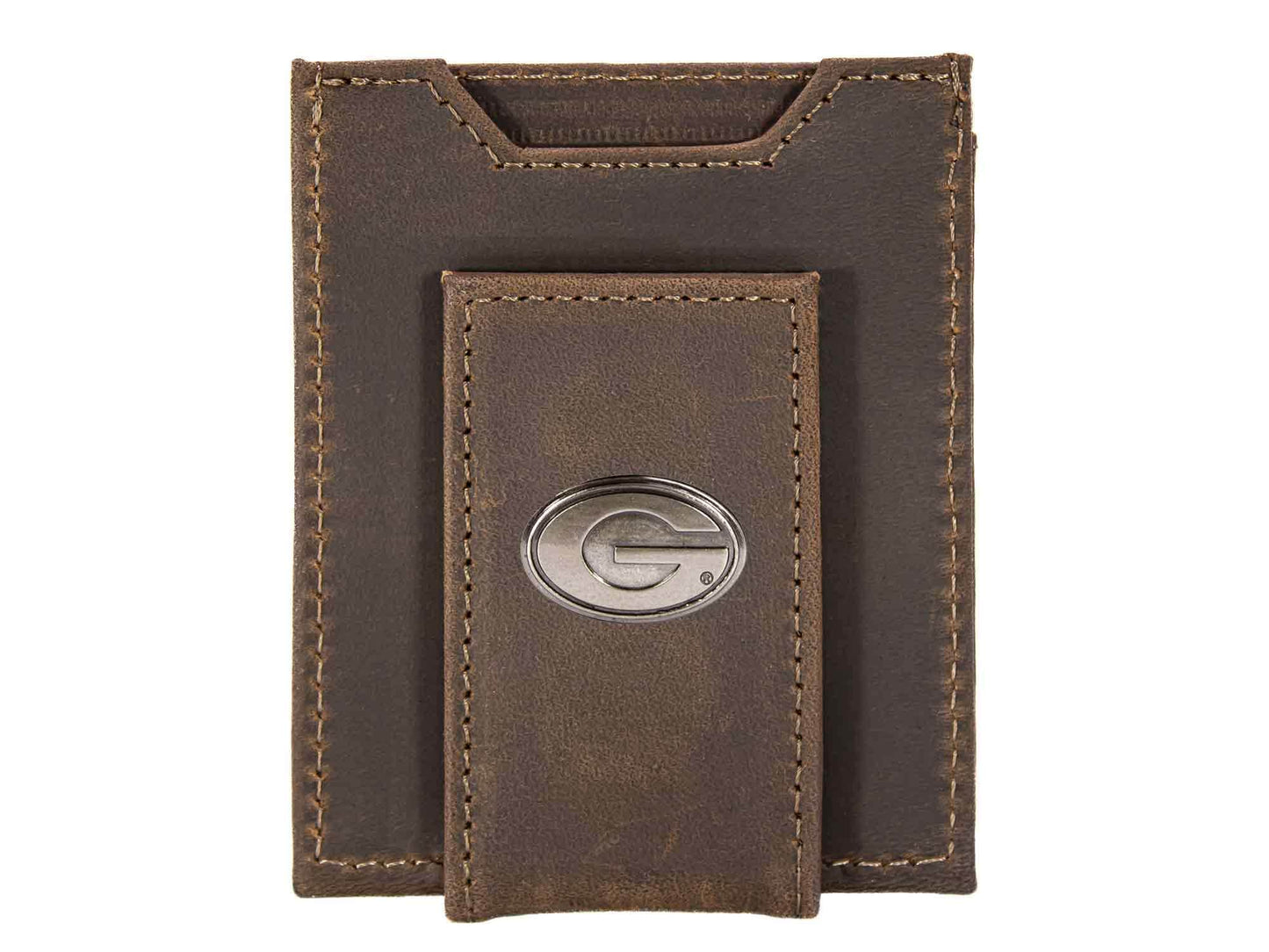 Georgia Bulldogs Men's  Magnetic Front Pocket Leather Wallet