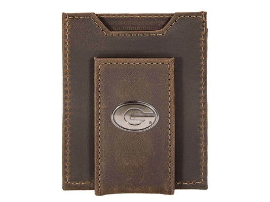 Georgia Bulldogs Men's  Magnetic Front Pocket Leather Wallet