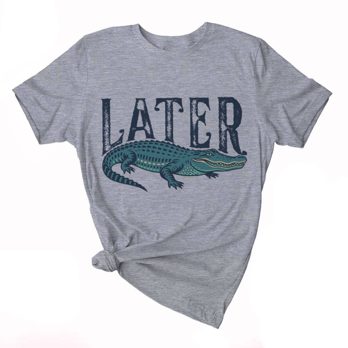 Stripe Later Gator Alligator Graphic Tee Cotton Shirt