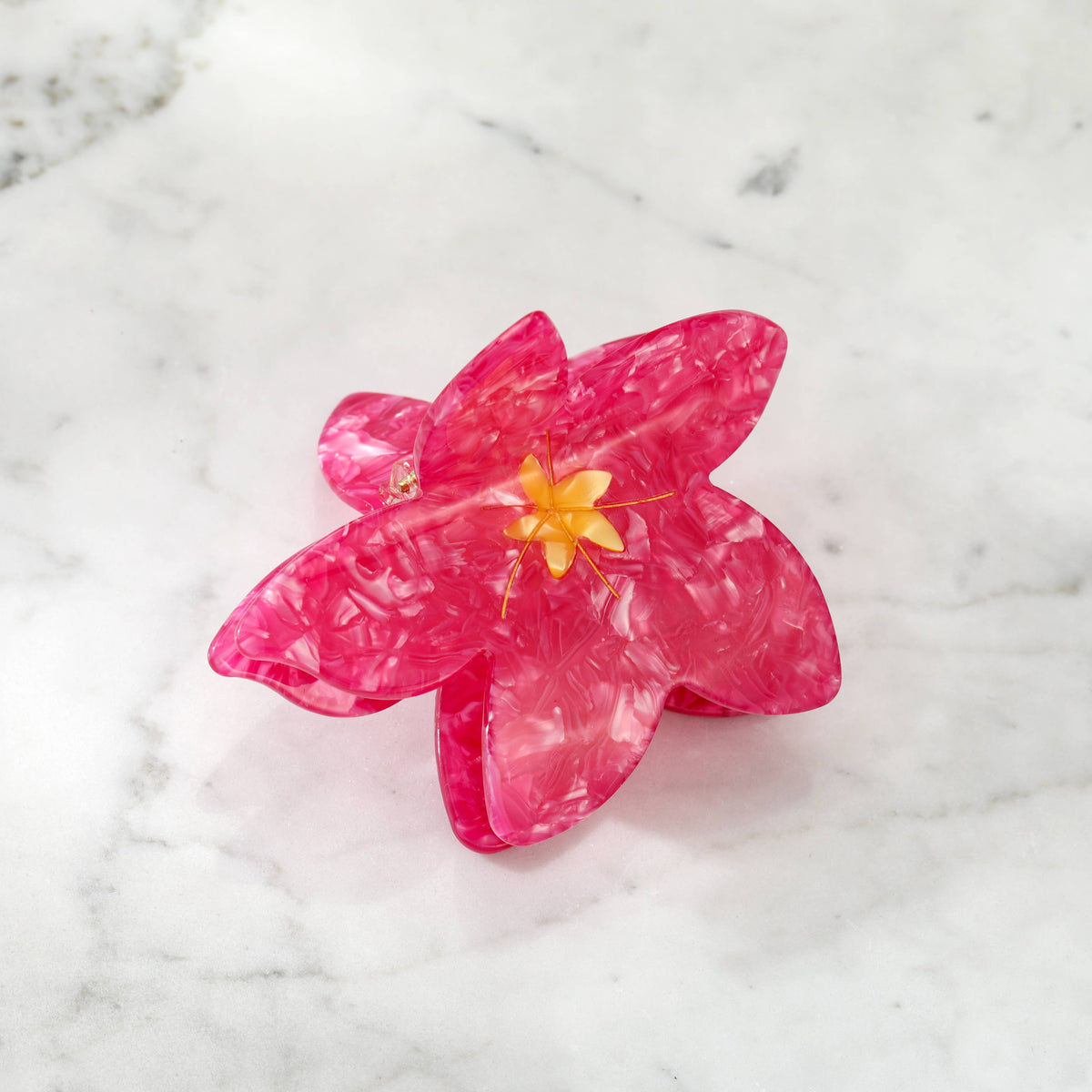 Eco-Friendly Plumeria Frangipani Flower Hair Clip Claw, Pink