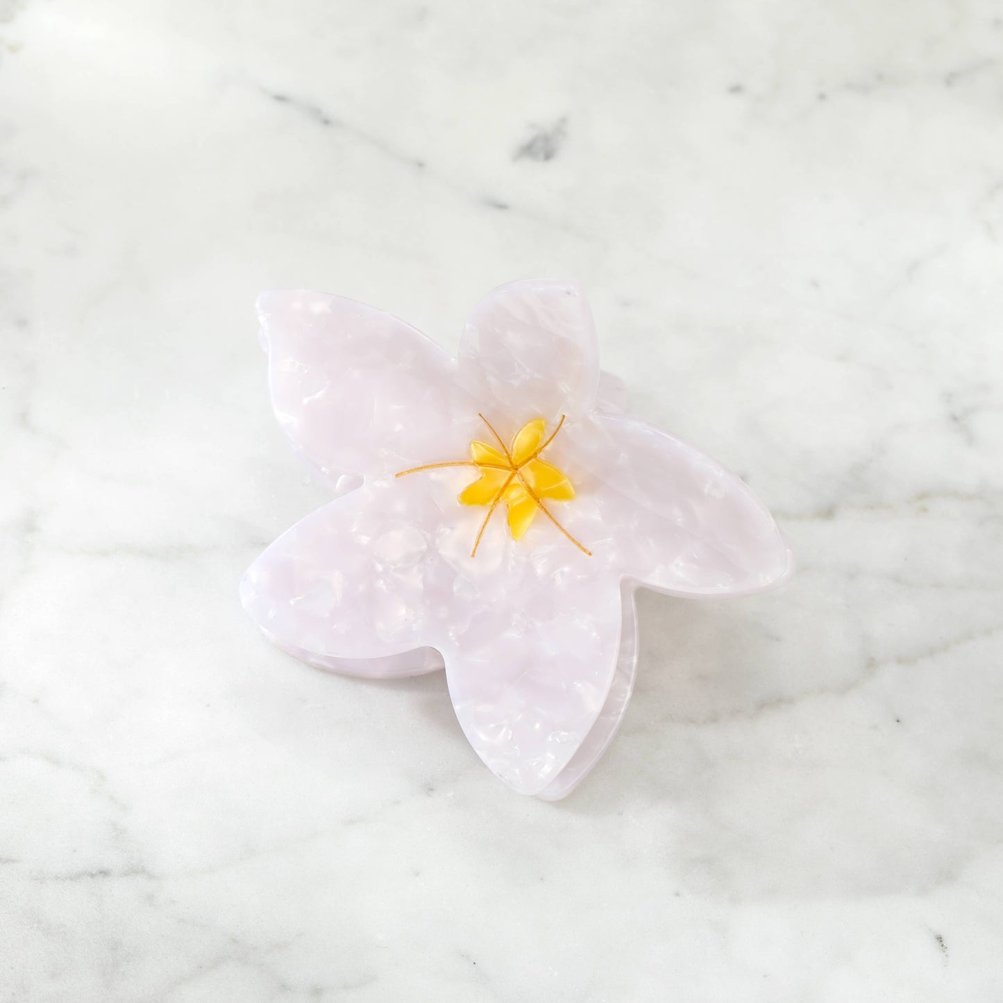 Eco-Friendly Plumeria Frangipani Hair Clip Claw, White